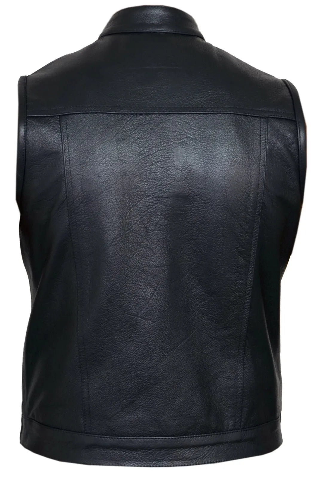 Cut off Leather Mens Womens Vest Waiscoat ( Gilet Biker Motorcycle)