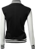 Women's Stylish Color Contrast Long Sleeves Varsity Jacket-02