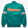 NFL Miami Dolphins Turquoise Satin Bomber Letterman Baseball Varsity Jacket