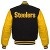 Letterman Pittsburgh Steelers Black and Yellow Varsity Jacket