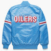 NFL Houston Oilers Vintage 80s Sky Blue Satin Letterman Baseball Varsity Jacket