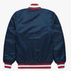 MLB Atlanta Braves Navy Blue Satin Bomber Baseball Letterman Varsity Jacket