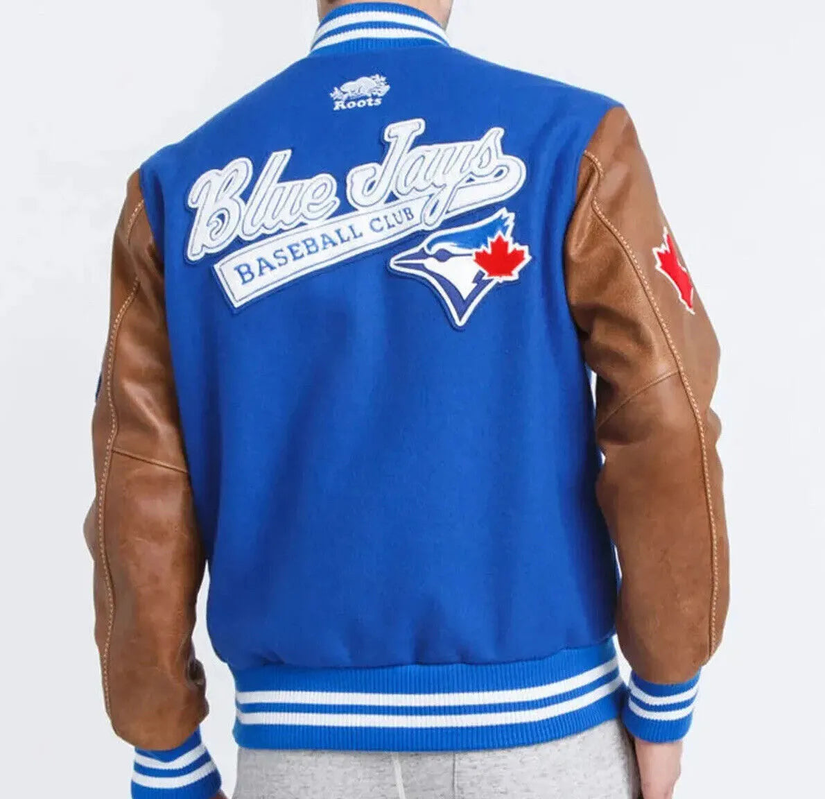 Letterman Toronto Blue Jays Blue and Brown Varsity Jacket
