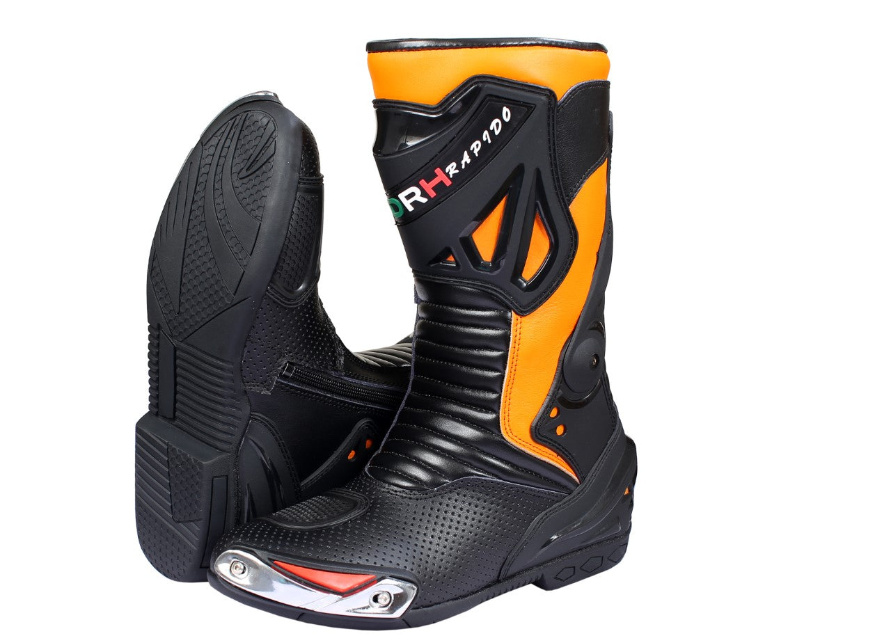 MOTORBIKE RACEING LEATHER BOOT MN-08