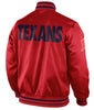 NFL Houston Texans Vintage 80s Red Satin Letterman Varsity Baseball Jacket