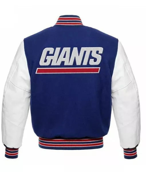 Letterman New York Giants Blue and White Varsity Jacket