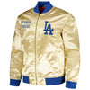 MLB Los Angeles dodgers Gold Satin Baseball Bomber Lettermen Zip Varsity Jacket