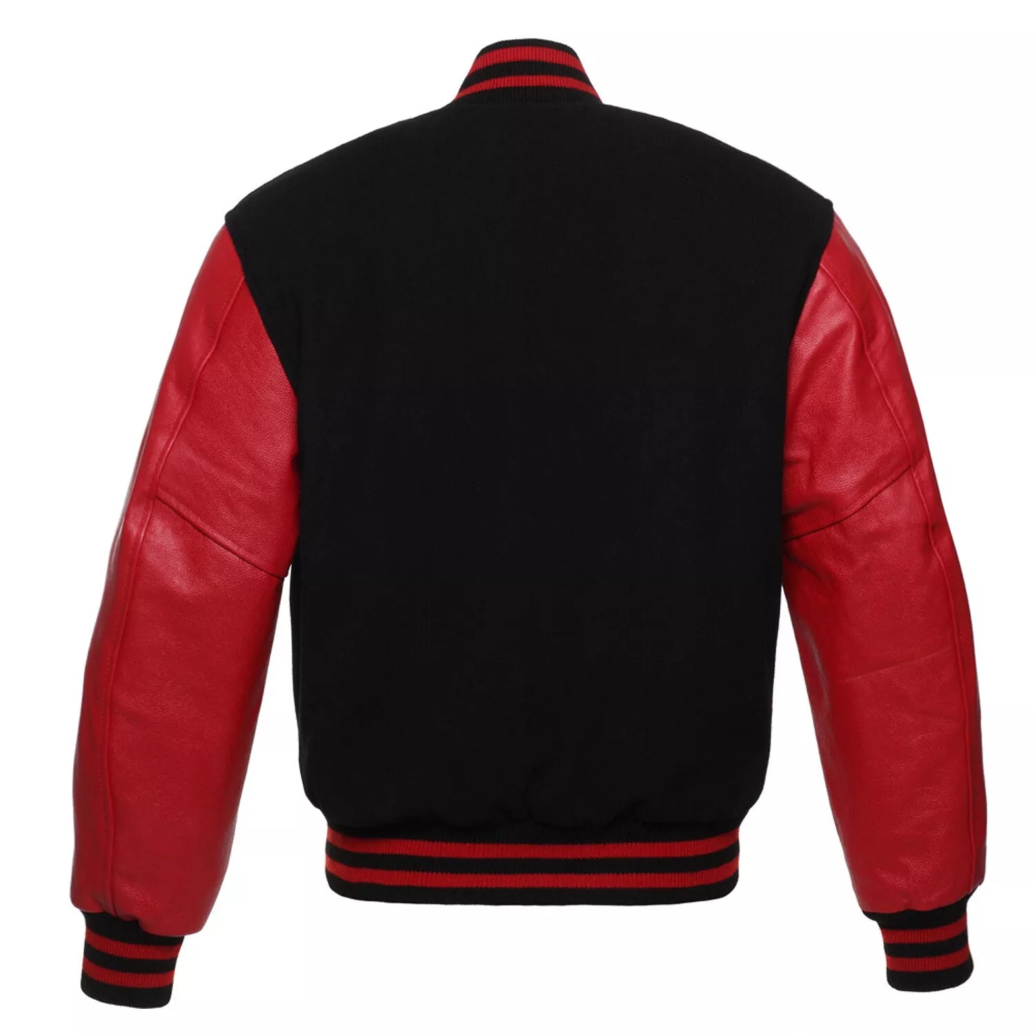 Varsity Letterman Bomber Style Wool & Genuine Leather Sleeves Baseball Jacket