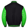 Varsity Black Letterman Baseball Wool &Green Real Leather Sleeves Jacket