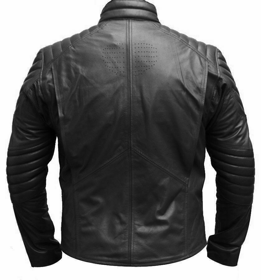 Superman Smallville Man of Steel Shield Genuine Black Leather Jacket