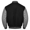 Varsity Black Letterman Baseball Wool &Grey Real Leather Sleeves Jacket