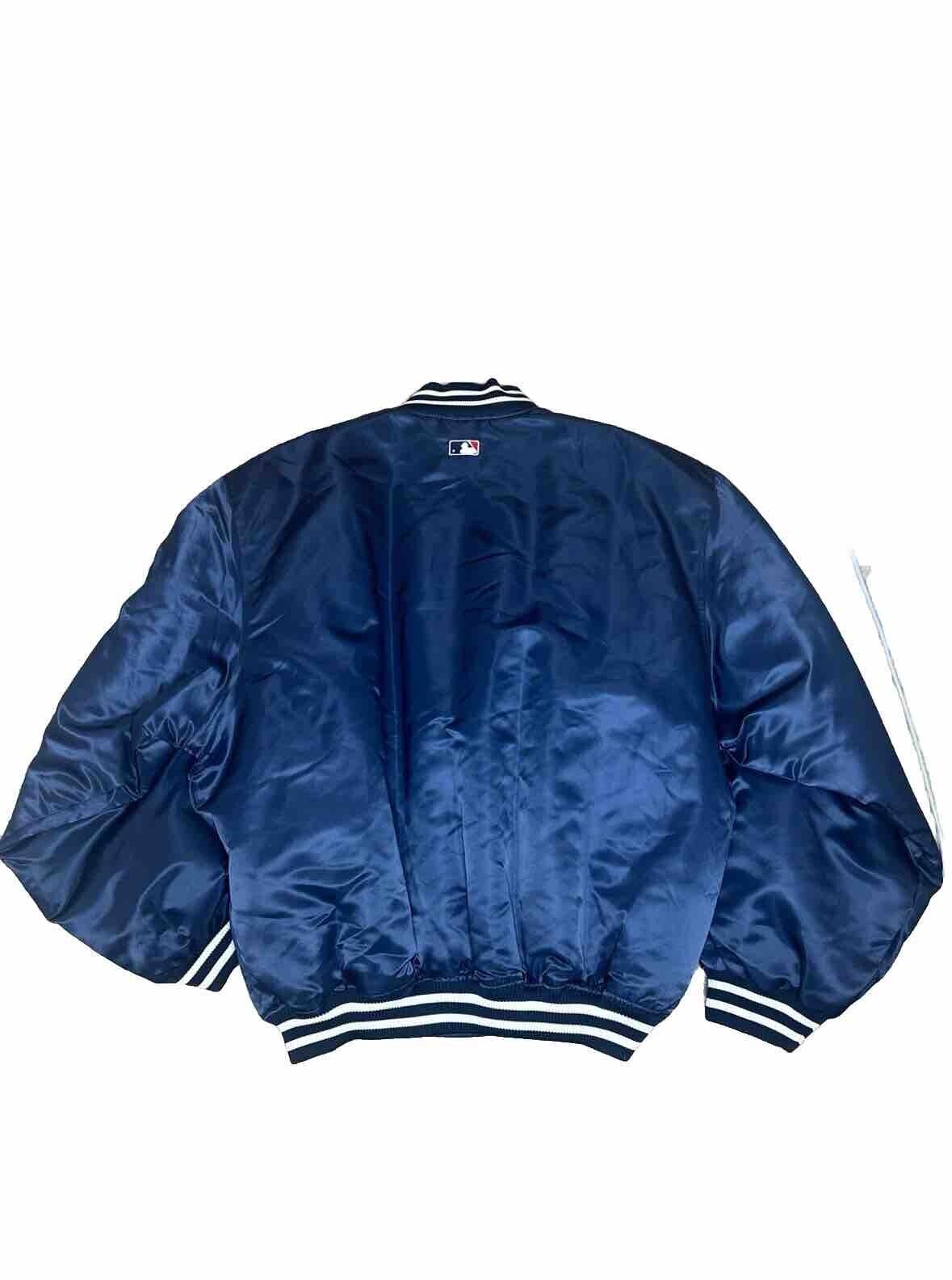 NY Yankees Vintage 90s Athletic Jacket Blue Satin Bomber Style Varsity Jacket