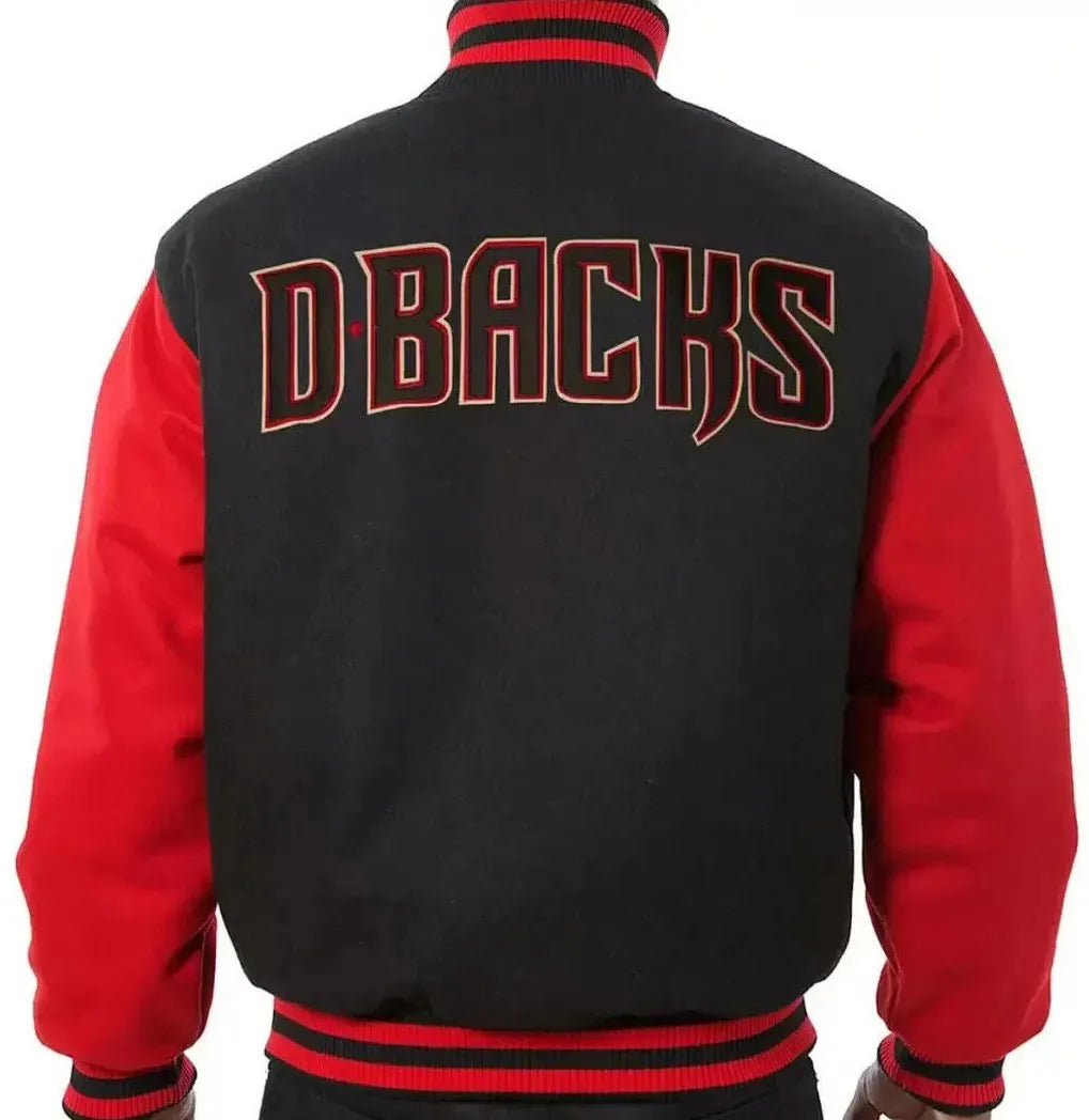 Letterman Arizona Diamondbacks Black and Red All Wool Varsity Jacket