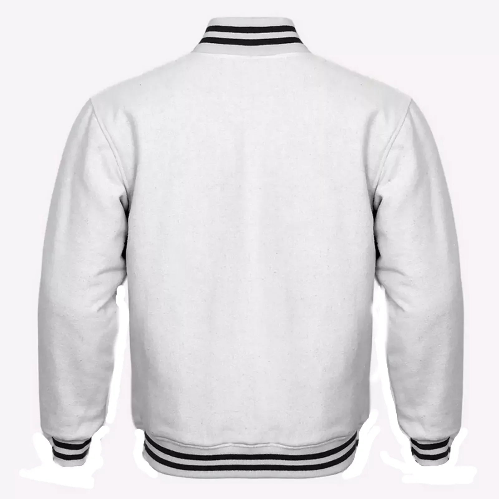 Varsity Classic Retro Letterman Baseball All Wool Solid White Jacket