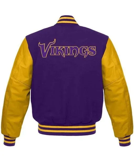 Letterman Minnesota Vikings Purple and Yellow Varsity Jacket
