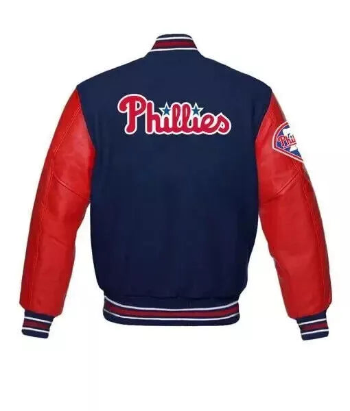 Letterman Philadelphia Phillies Varsity Jacket Blue and Red