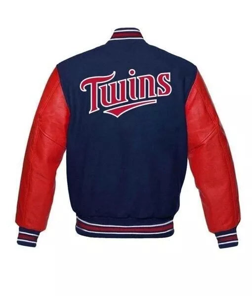 Letterman Minnesota Twins Red and Blue Varsity Jacket