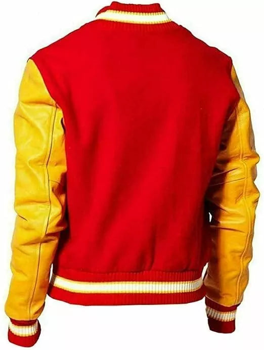 Michael Jackson MJ Thriller Varsity Letterman Bomber Jacket Wool & Leather