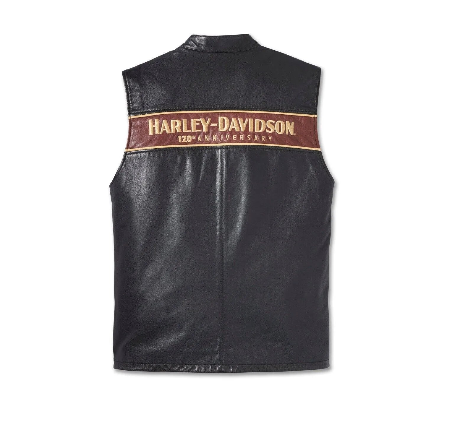 Men's Harley Davidson 120th Anniversary Biker Vest Motorcycle Real Leather Vest