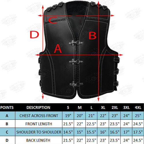 Motorcycle Bikers Gear  Leather Vest Heavy Duty Waistcoat -05