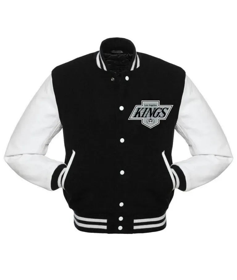 Letterman Los Angeles Kings Black and White Varsity Jacket