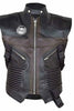 Men's Avengers Jeremy Hawkeye Vest Brown Leather Biker Vest/Hawkeye Leather vest