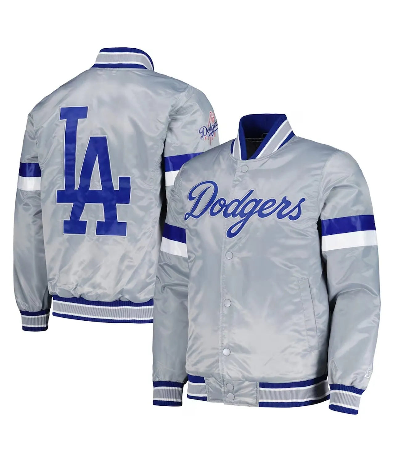 LA Dodgers Home Game Gray Satin Jacket Rated 4.50 out of 5 based on 2customer ratings