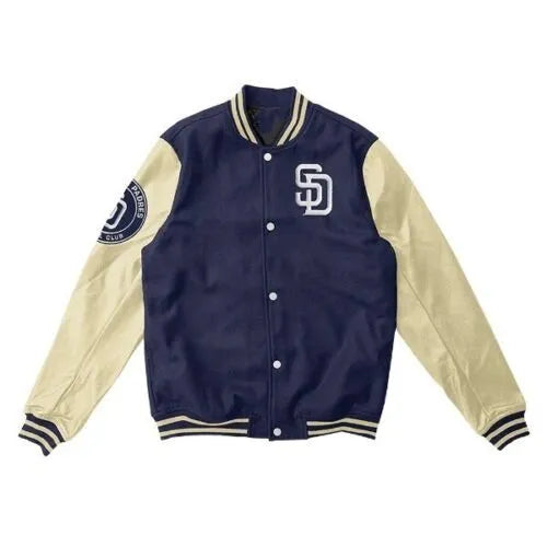 Letterman San Diego Padres Blue and White Varsity Jacket