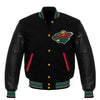 Letterman Minnesota Wild Black Varsity Jacket