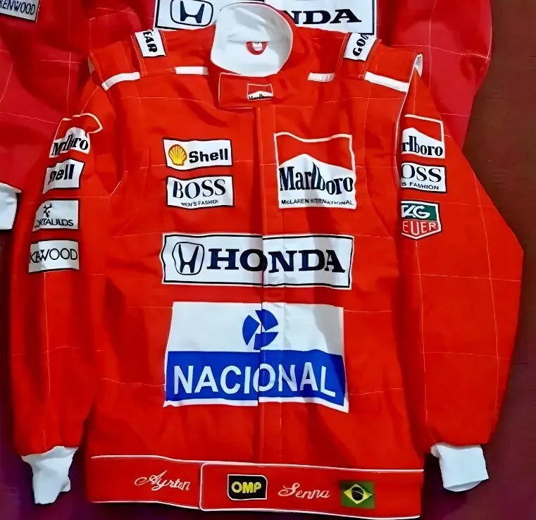 Ayrton Senna go Kart Racing Sublimation Jacket, In All Sizes
