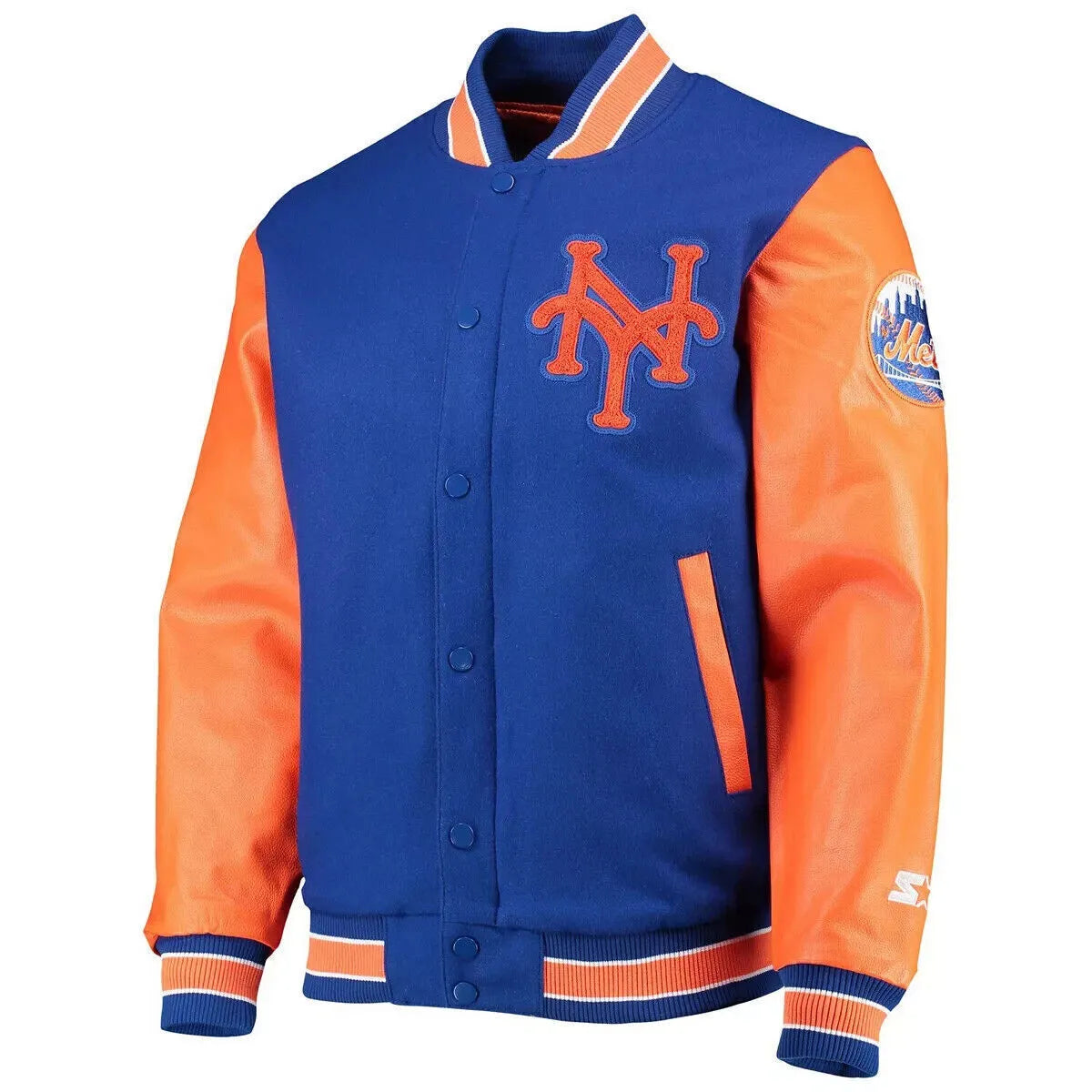 Letterman New York Mets Varsity Jacket Blue and Orange