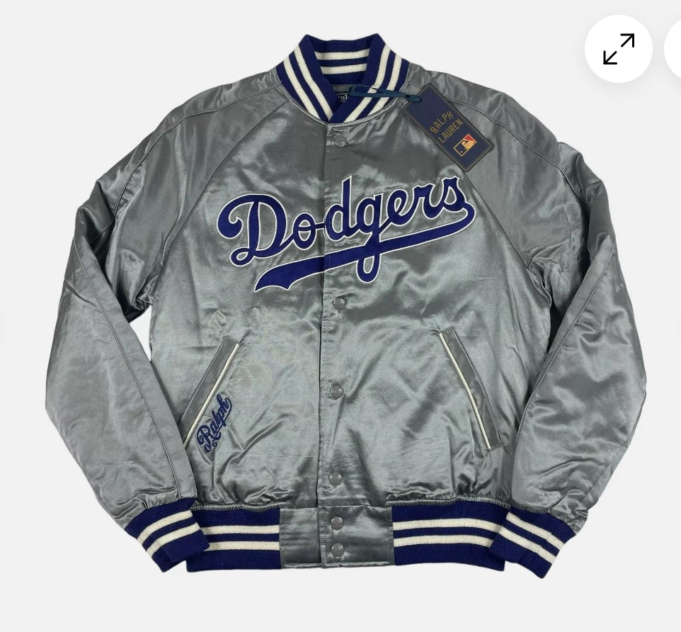 Varsity Style  embroidery Satin Jacket-059