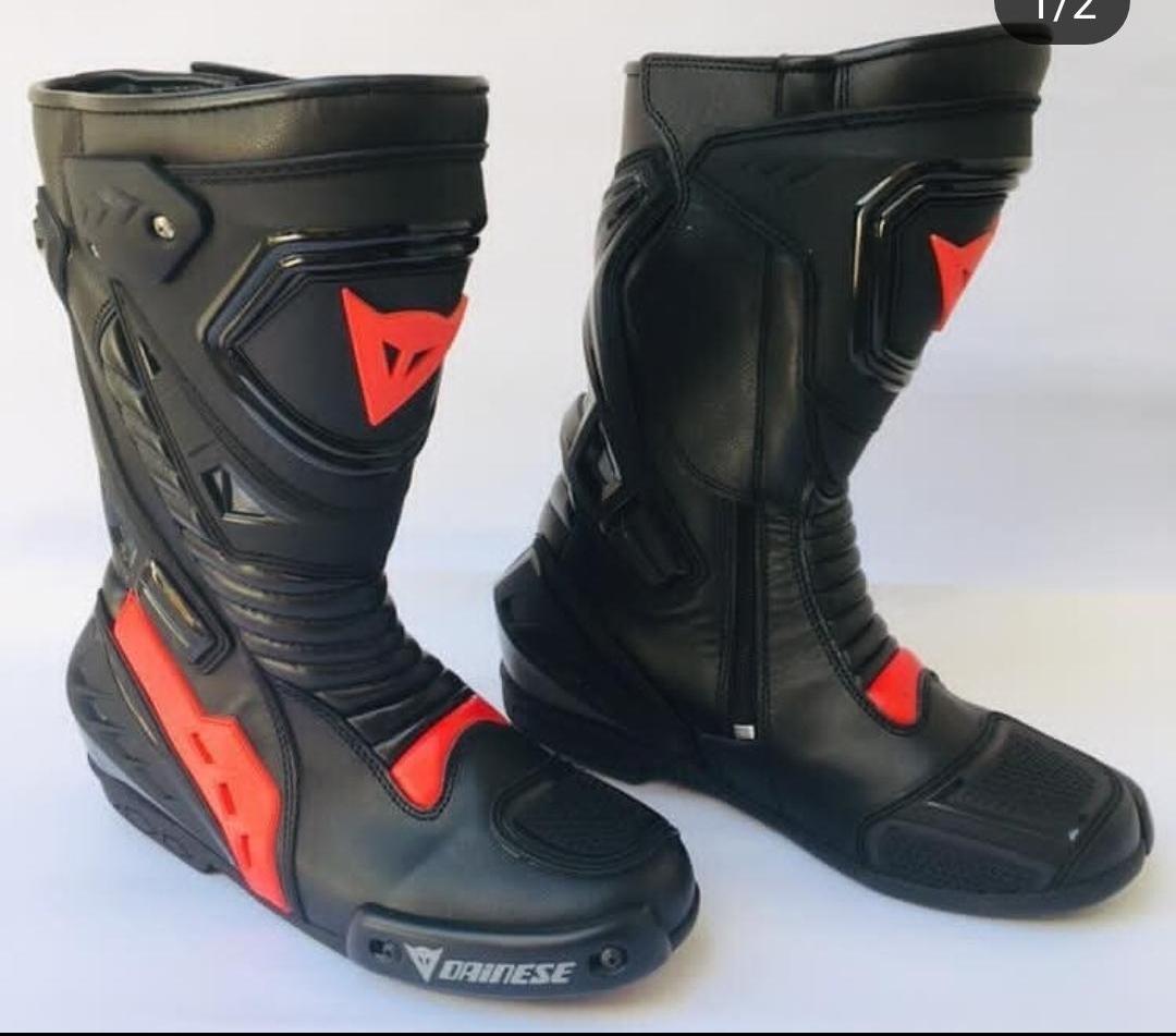 Chaussures de sport de course de moto en cuir pour hommes, bottes MN-013