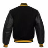 Mens Letterman Black Wool Black Leather Sleeves Michigan Varsity Jacket