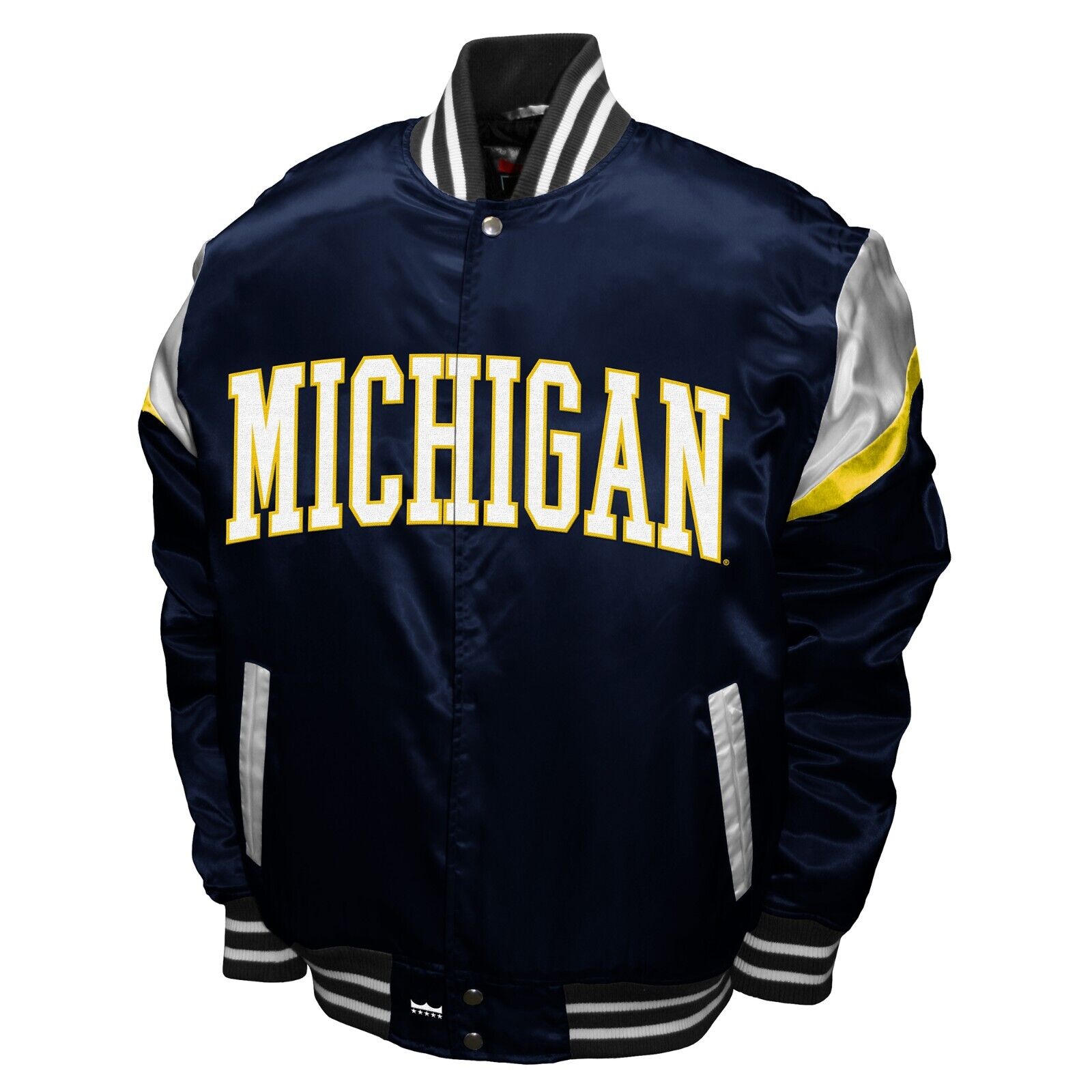 Michigan Wolverines Full Snap Satin Jacket