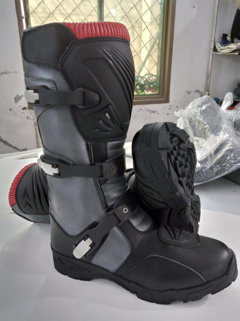Touriste, chaussures de sport de course de moto en cuir pour hommes bottes MN-016