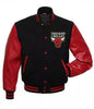 Letterman Chicago Bulls Varsity Black and Red Jacket-03