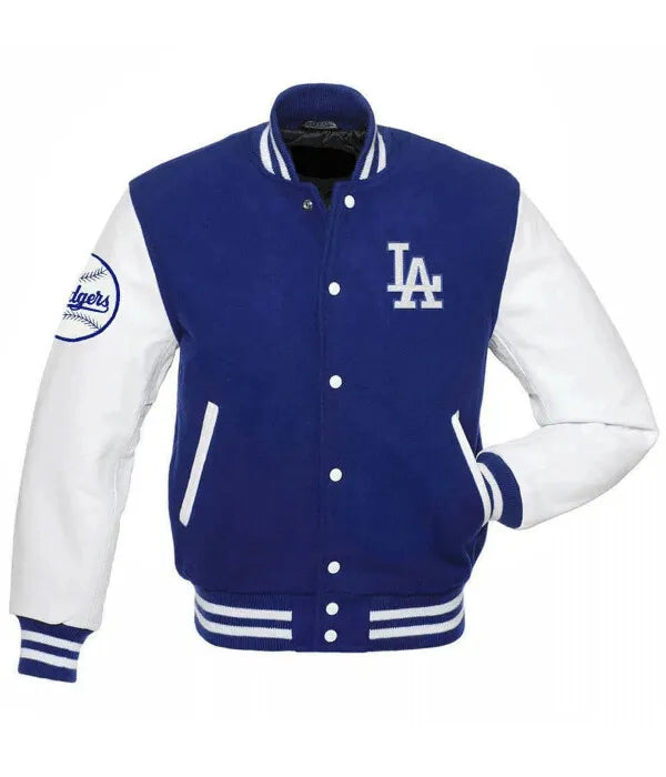 Letterman Los Angeles LA Dodgers Blue and White Varsity Jacket