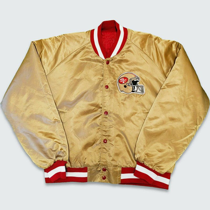 NFL San Francisco 49ers Starter Vintage 80s NFL Gold Bomber Satin Jacket