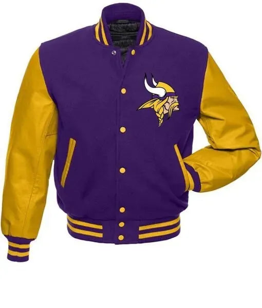 Letterman Minnesota Vikings Purple and Yellow Varsity Jacket