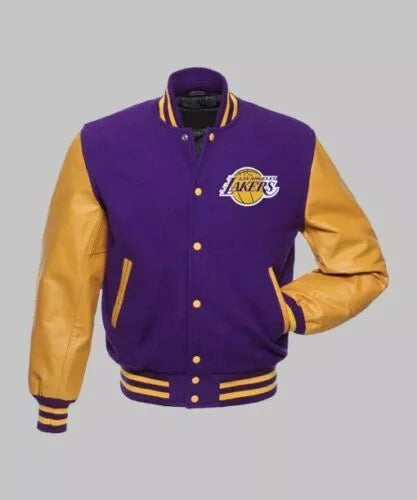 Letterman Los Angeles Lakers Blue and Yellow Varsity Jacket