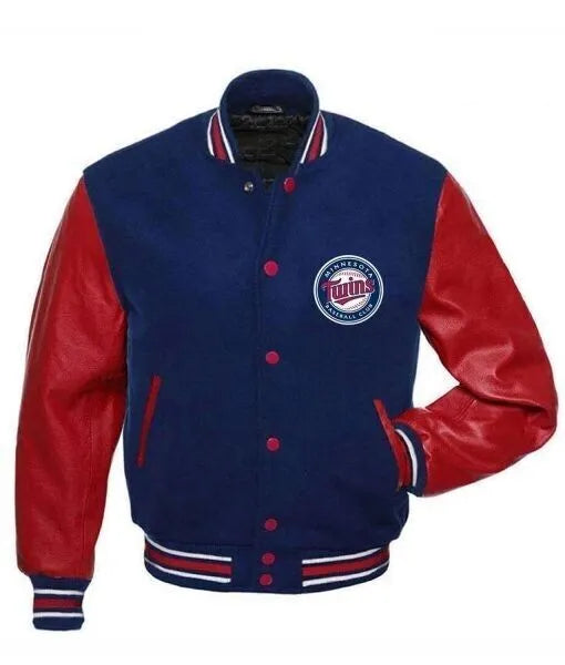 Letterman Minnesota Twins Red and Blue Varsity Jacket