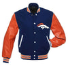 Letterman Denver Broncos Blue and Orange Varsity Jacket