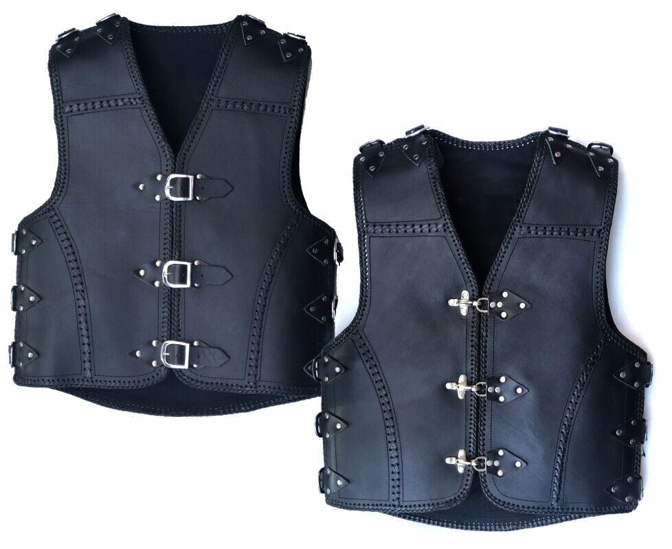 Bikers Gear  Leather Motorcycle Vest Heavy Duty Waistcoat-02