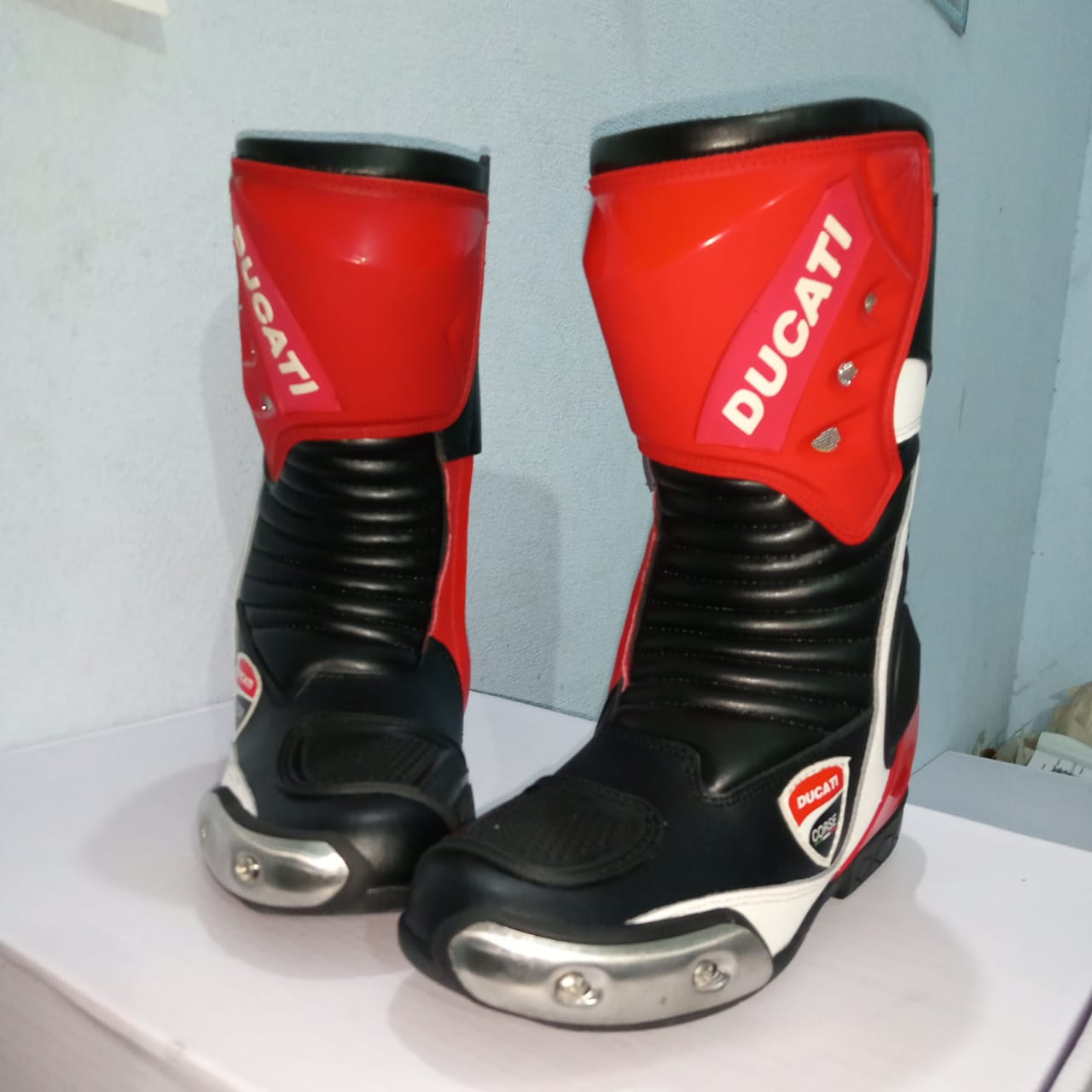 Chaussures de sport de course de moto en cuir pour hommes, bottes MN-025