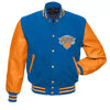 Letterman New York Knicks Blue and Orange Varsity Jacket