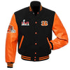 Letterman Cincinnati Bengals Black and Orange Varsity Jacket-02