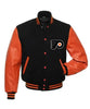 Letterman Philadelphia Flyers Black and Orange Varsity Jacket