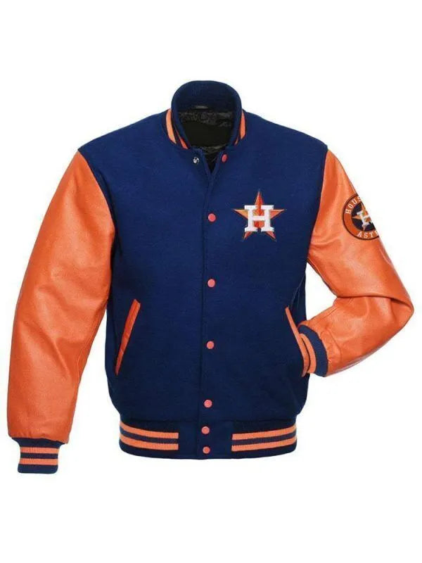 Letterman Houston Astros Varsity Jacket Blue & Orange