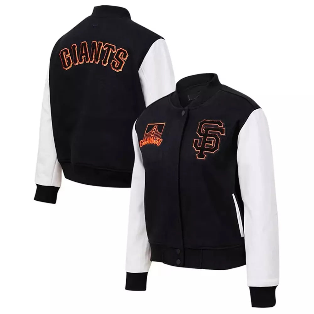Letterman San Francisco Giants Black and White Varsity Jacket